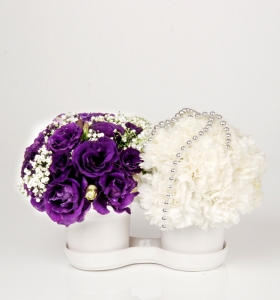  İkiz Seramikte Kır Çiçekleri  