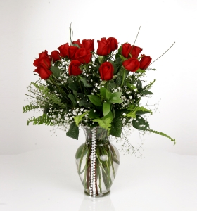 Cam vazoda 21 adet Gül  